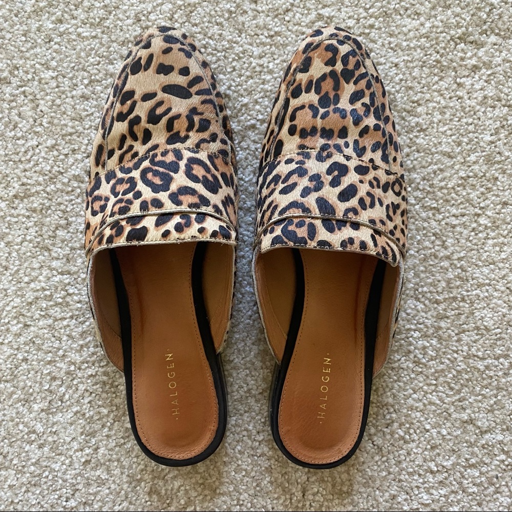 Leopard Print Halogen Mules